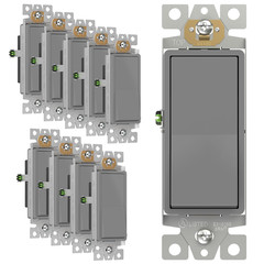 ENERLITES Decorator Paddle Rocker Light Switch, Gloss Finish, Single Pole, 3 Wir