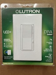 + Lutron LED+ Diva Dimmer 150W 120V 60Hz Incandescent 600W DVWCL-153PH-WHB