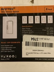 BESTTEN 6 Pack Case – Slim Dimmer Switch – Model USP-DS09M