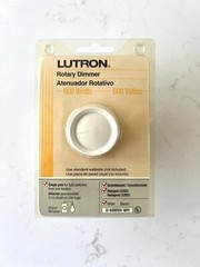 Lutron Rotary White Dimmer Switch D-600Rh-Wh 600 Watts Incandescent/Halogen/120V