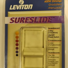 5 Leviton Ivory Decora Slide Dimmer Switches Preset 3-Way 6623-PI