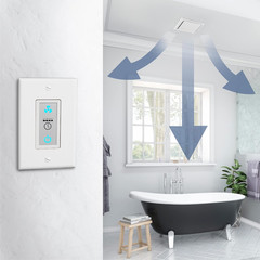 7150-11 Bathroom Fan LCD Control Switch with Fan Timer for 2-Function Switch