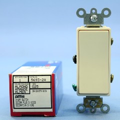 Leviton 5693-2A Almond Commercial 3-Way Decora Rocker Wall Light Switch 15A