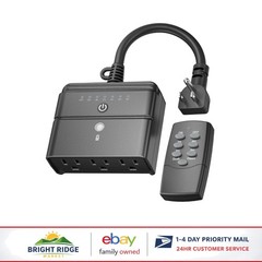 Waterproof Outdoor Light Timer with 3 Grounded Outlets and Remote Control