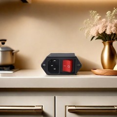 Robust IEC Connector Socket with Red Switch and Fuse Efficient Power Solution