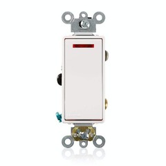 Leviton 5628-2W 20 Amp, 120 Volt, Decora Plus Rocker Pilot Light, Illuminated