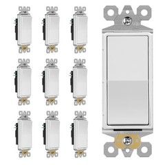 Single Pole Switch, 12 Pack, White, W/O Wall Plate