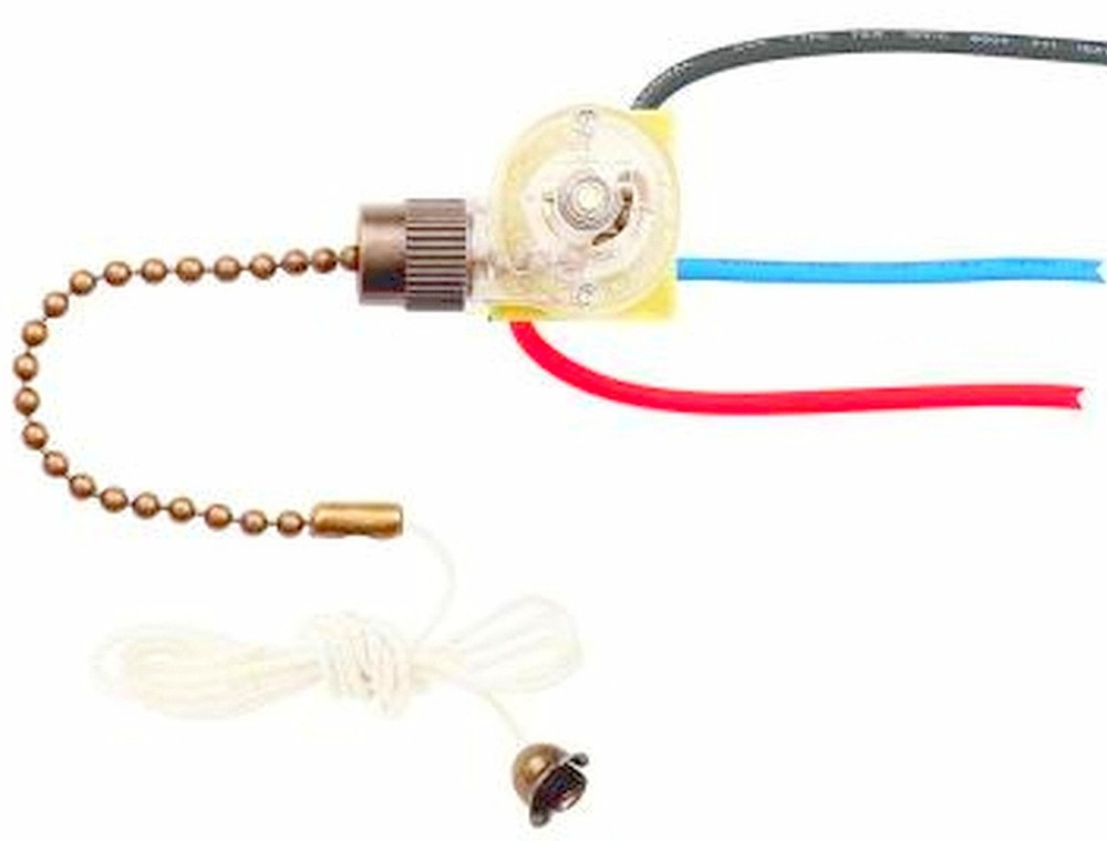 ZE-110 Pull Chain SWITCH 3 way & 3 wire fan ZING EAR Antique Brass Westinghouse