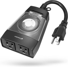 Outdoor Dual Timer Outlet Waterproof, Outdoor Light Timer for Electrical