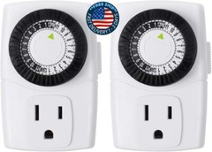 Temporizador Mecánico para Enchufe de interior Mini 24 Horas con 3 Clavijas 2pcs
