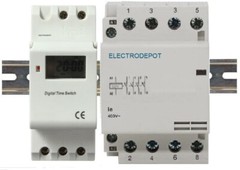 4 Pole Time Clock Sw 120V 110V, 40A 30A , 7 Day Weekly 24 Hr Digital Timer 3 Ph