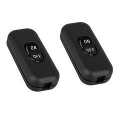 Inline Switch 2 Pcs, Black Lamp Cord Button in Line Switch, Rated 6A 250V ON …