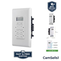 In-Wall Digital Timer, 4 Programmable On/Off Buttons, 2 Easy On/Off Buttons, …