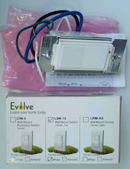 Evolve LSM-15W Z-Wave 4.54.01 Wall Mount Switch (White. No Cover Plate)