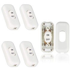 Inline Switch 5 Pcs White Lamp Cord Button In Line Switch Rated 6a 250v On Off E