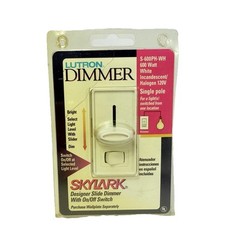 Lutron Skylark S-600PH WH White Single Pole Wall Dimmer Slide Light Switch 600w