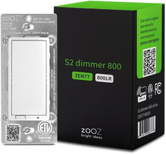 800 Series Z-Wave Long Range S2 Dimmer Switch ZEN77 800LR, White | Simple Direct