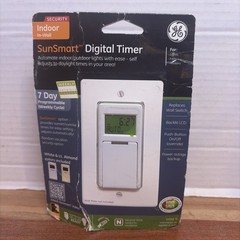 GE SunSmart 3 Way Indoor 7 Day Programmable Digital Timer Light Switch – 15312