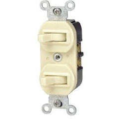 12-Leviton Single Pole & 3-Way Ivory 15A Electrical Duplex Switch R61-05241-IKS