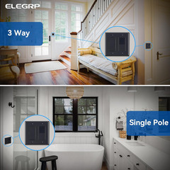 ELEGRP Dimmer Light Switch for 300W Dimmable LED/CFL Lights and 600W INC/HAL Bul
