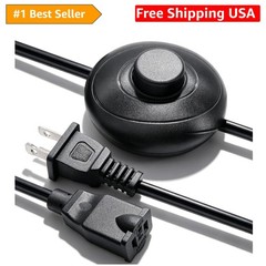 Foot Switch Floor Black Foot Pedal Push Switch Round Inline Lamp Light On-Off…