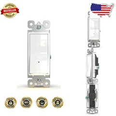 Illuminated Wall Switches 10pk – Single Pole, 15A, 120/277V, Warm White LED Glow