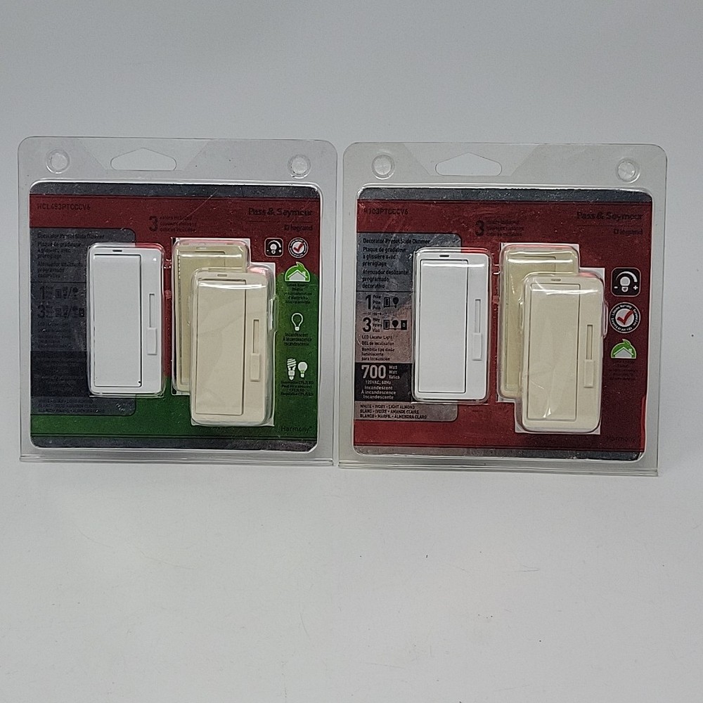 Lot 2 Legrand Dimmer H703PTCCCV6 Preset Slide 1 Pole 3 Color Plate 700w