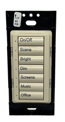Lutron STRD-7B, White, HomeWorks SeeTouch 7 Scene Button Switch, Pre Owned