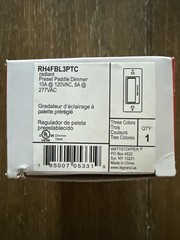Legrand RH4FBL3PTC Radiant Wattstopper Preset Paddle Dimmer Tri-Color