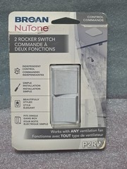 Broan NuTone P2RW White 2 Rocker Switch Light Fan Control