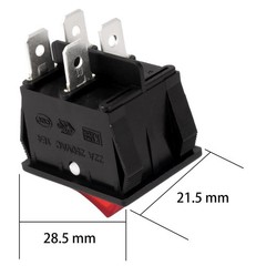 HY1294 Double Rocker Pushbutton Switch 4 Pin 20 Amp 125/250V IP55 On/Off