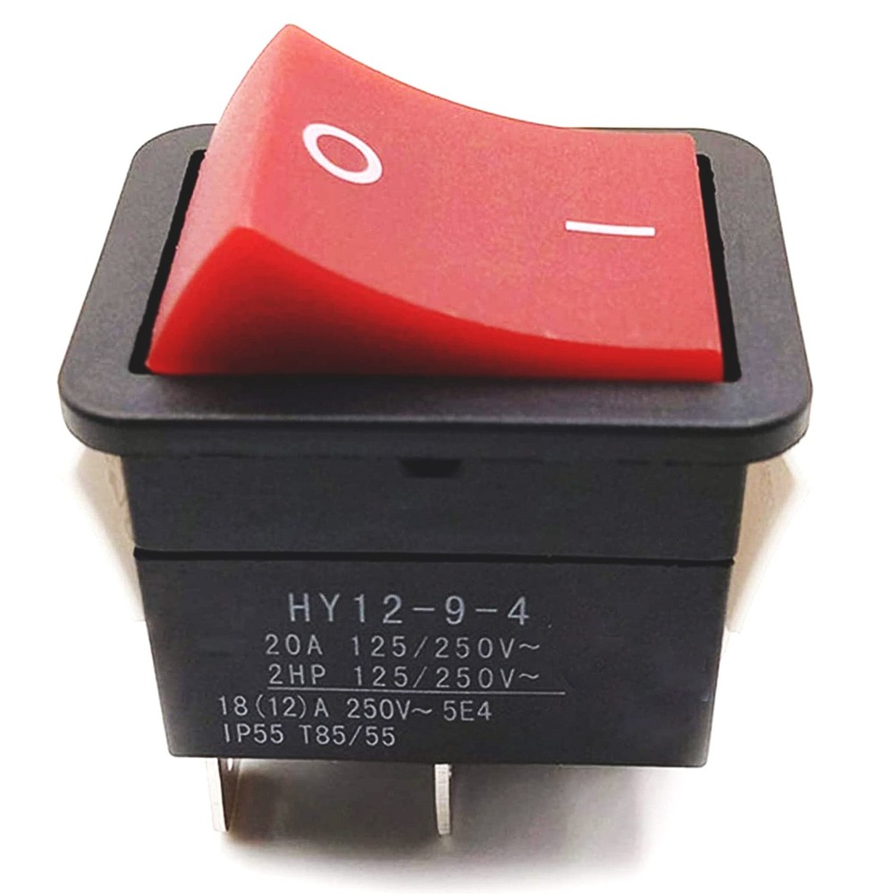 HY1294 Double Rocker Pushbutton Switch 4 Pin 20 Amp 125/250V IP55 On/Off