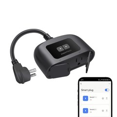 Outdoor Smart Plug Waterproof IP44, Smart Outlet Plug with 2 Independently Co…