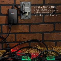 Philips Outdoor Lighting Control Plug -in w/Wireless Remote 2 Grounded Outlet