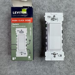 Leviton E5601-SW Decora Edge 15A Single Pole Switch White