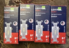 4 Leviton S04-CS220-2WS 20 Amp Ivory Commercial Grade AC Quiet Switch Toggle
