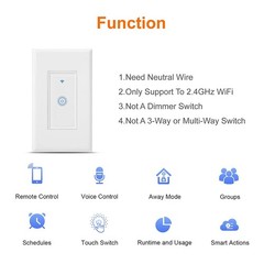 Smart WiFi Switch – Wireless Smartphone Controlled Wall Light Switch, Compati…