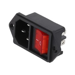 Robust IEC Connector Socket with Red Switch and Fuse Efficient Power Solution