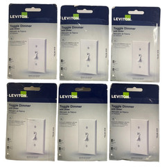 LOT OF 6~Leviton Toggle Dimmer w/ Slider 3-Way 1-Pole 600W TSL06-1KW White