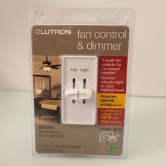 Lutron Fan Control & Dimmer S2 LFSQH WH Skylark White NEW