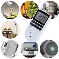120V 15A Plug Big LCD Display In Programmable Digital Timer Switch 24h 7 Day