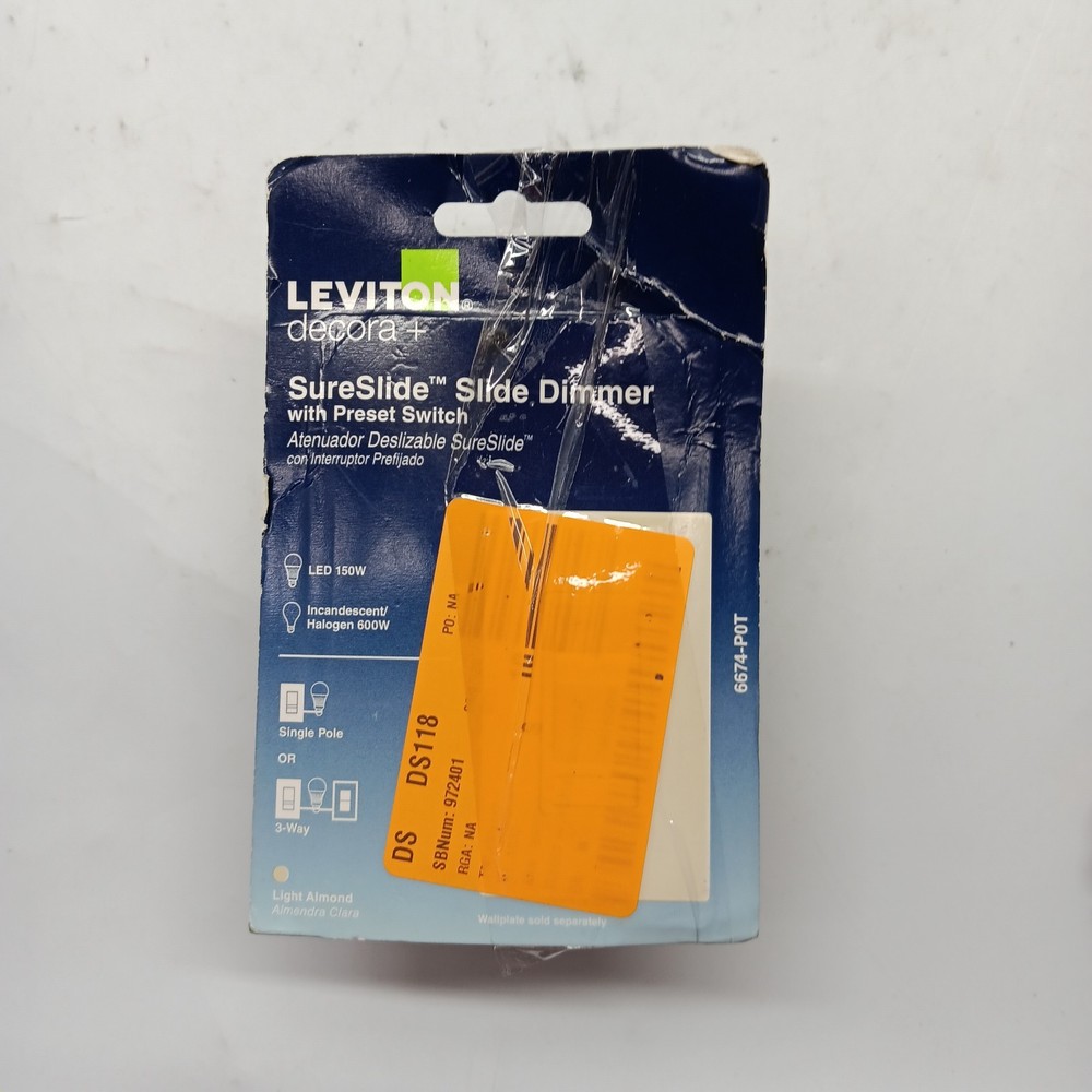 SureSlide Dimmer Switch for Dimmable LED, Halogen and Incandescent Bulbs, Almond