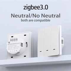 EU Standard Zigbee3.0 Tuya Smart Button Wall Switch Zero-Live Universal Voice