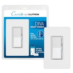 Diva Smart Dimmer Light Switch with Wallplate for Caseta Lighting (Lutron Smart
