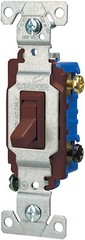 Cooper Wiring Devices 1303-7B-SP-L 15-Amp, 120-V 3-Way Toggle Switch, Brown