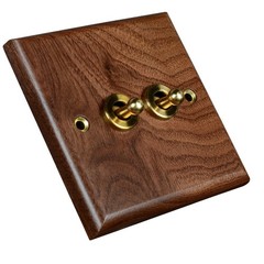 Aesthetic Walnut Wood Rocker Switch with Easy Operation and Safety Design
