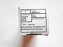 Leviton Decora Brown Rocker Switch 15A, 120/277V AC No. 05601-2