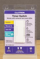 Lutron Timer Switch for Fans/Lights, 3A/150-Watt, White, New MA-T51MNH-WH