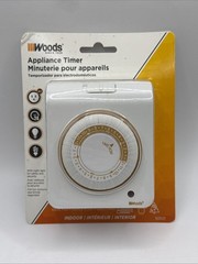 Woods Indoor Appliance Timer 2-Outlets 24Hour On/Off Settings, Night Light 50021