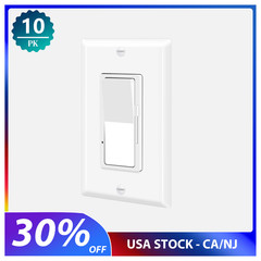 LED Decora Rocker, Single & 3-Way, CFL 600W/LED 3W-150W, 10PK White Dimmer